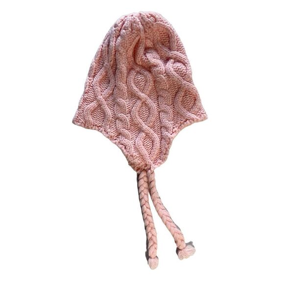 Girl’s Acrylic Knit Winter Hat with chin ties - Picture 6 of 9